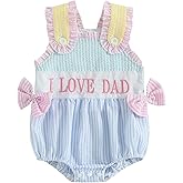 Tempura 0-3M Baby Girl Summer Romper 6M Infant Blue Bodysuit Bows Letter Embroidery Striped Sleeveless Infant Jumpsuit