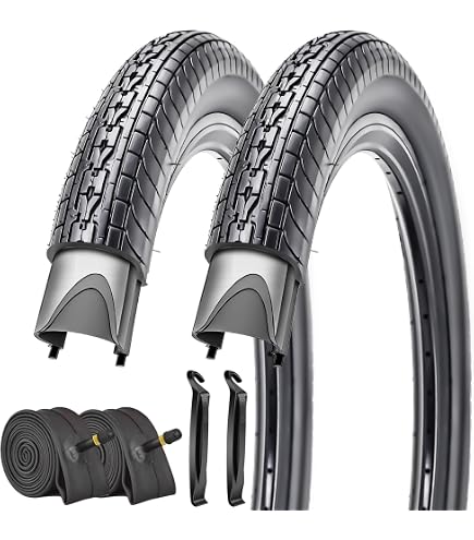 2-Pack Beach Cruiser Bike Tires & Tubes - 26x2.125 / 26x2.35 - With Rim Strips & Patches