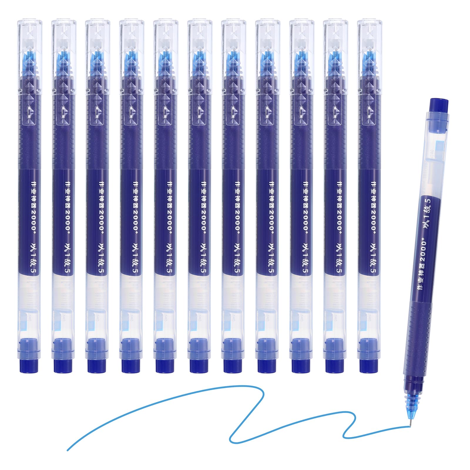 M&G Gel Pen Medium Point 0.5mm, 12 Pack Quick Dry Smooth Blue Gel Ink Rollerball Pen for Home Office Writing Note Taking Journaling Business, Style 2