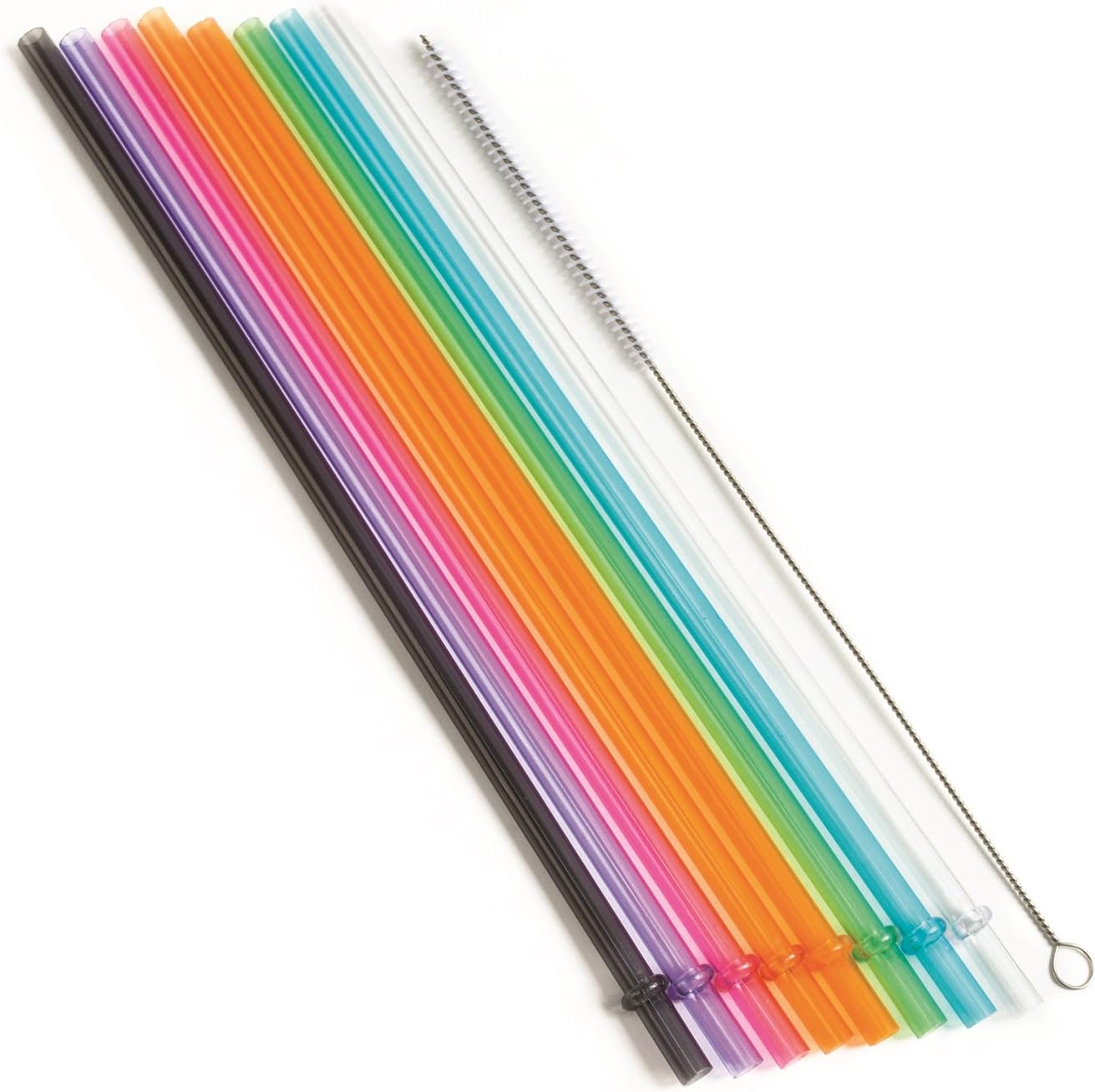 Bahoki Essentials 9 Piece Acrylic Straw Set With Cleaning Brush Extra-Tough Reusable Drink Straws