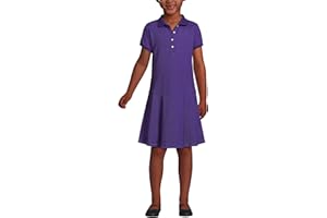 Lands' End School Uniform Girls Short Sleeve Mesh Pleated Polo Dress