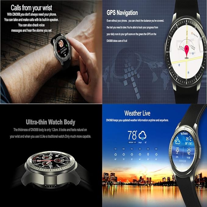 LWPCP Reloj Inteligente, Pantalla AMOLED de 1.39 Pulgadas, 512 MB ...