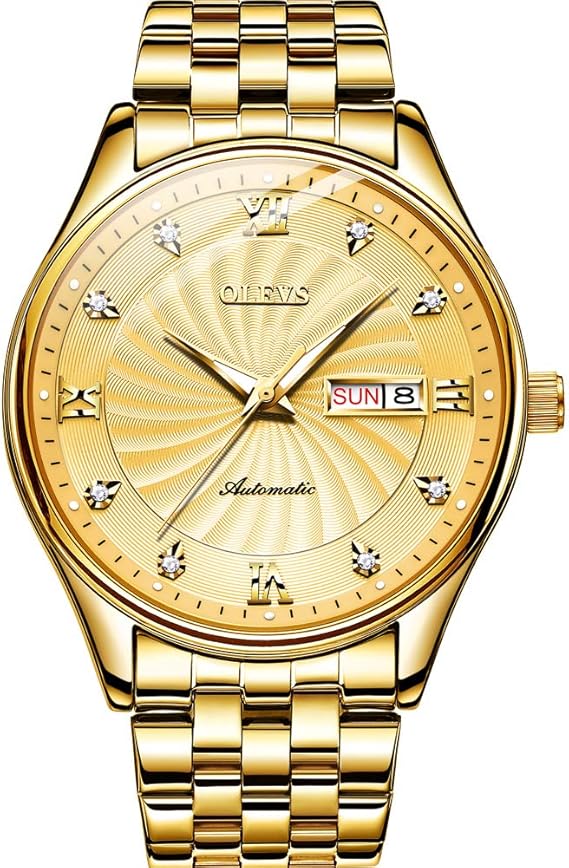 Amazon 腕時計 メンズ 自動巻き 機械式 時計 薄型 ビジネス おしゃれ メンズ 防水 多機能 日付 週 アナログ表示 人気 ウォッチ金 ステンレスバンド シンプル 発光 男性用 ブランド 時計 父の日 プレゼント Automatic Watch Men 腕時計