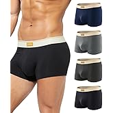 Arjen Kroos Men's Cotton Boxer Briefs Breathable Pouch Underwear 4 Pack