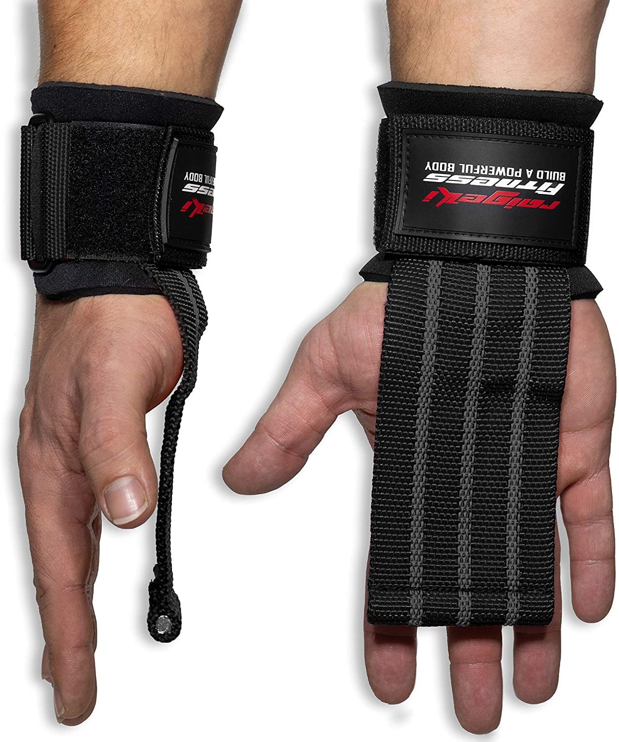 Fast Grip Lifting Straps Strength Training (+ Training Plans) Professional Quick Release with Metal Bolts for Powerlifting, Crossfit & Fitness - Lifting Straps for Men and Women (Black)