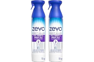Zevo Flying Insect Killer Spray - Bug Spray for Home Use - Versatile Gnat, Mosquito, Fruit Fly Killer & More - with Rosemary & Cornmint Oil - for Indoor & Outdoor Use (2 Bottles)