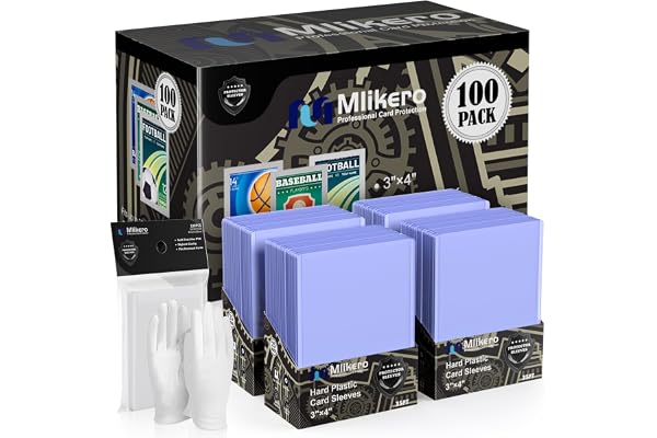 200 Card Sleeves Top Loaders for Cards, 3"x4" Hockey Card Protectors Hard Plastic, Trading Card Sleeves Fit for Hockey and Ga