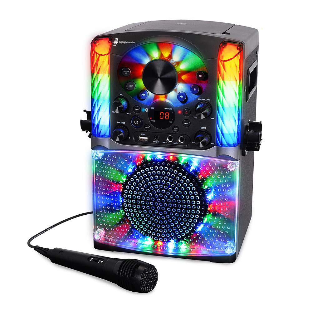 Singing Machine SML625BTBKD Karaoke Machine, Portable Bluetooth CD+G Karaoke System, Black
