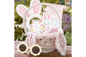 Easter Basket Stuffers - Easter Basket Essentials - Hair Accessories Set with Plush Ear Headband Hair Ties Clips Sunglasses -