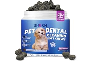 150pcs Teeth Cleaning Soft Chews for Dogs,Works Like Dental Powder Not by Chewing,Dog Breath Fresh,Plaque&Tartar Remover,Prob
