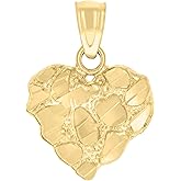 Jewels By Lux 14kt Yellow Gold Womens Nugget Heart Charm Pendant