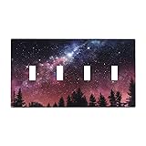 Forest Starry Night Sky Galaxy 4 Gang Device Light