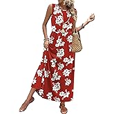 WIHOLL Summer Dresses for Women 2026 Maxi Dresses Long Flowy A Line Sleeveless Sundresses with Pockets