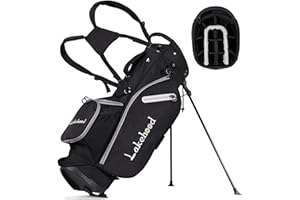 Lakehood Golf Stand Bag, 14 Way Golf Bag with Dual Strap, Lightweight&Durable Design, Rain Hood, Ergonomic Comfort - Ideal for Golfers of All Levels, Perfect for Practice or Tournament Play