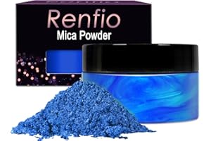 Renfio 100g Mica Powder Pigment, Metallic Natural Dye Mineral Pearl Shimmer Epoxy Resin Dye for Painting Soap Making Slime Ba