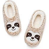 Cozylook Cute Animal Slippers Soft Sole House Slippers Fuzzy Warm Indoor Non Slip Grip Funny Animal Designs