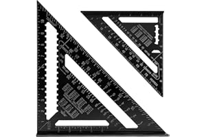 LYHLYA 7 inch 12 inch Rafter Square Aluminum Alloy Double Scale Triangle Ruler Angle Ruler Carpenter Triangle Square Rafter Tool Mensurement Tool for Woodworking and Carpentry