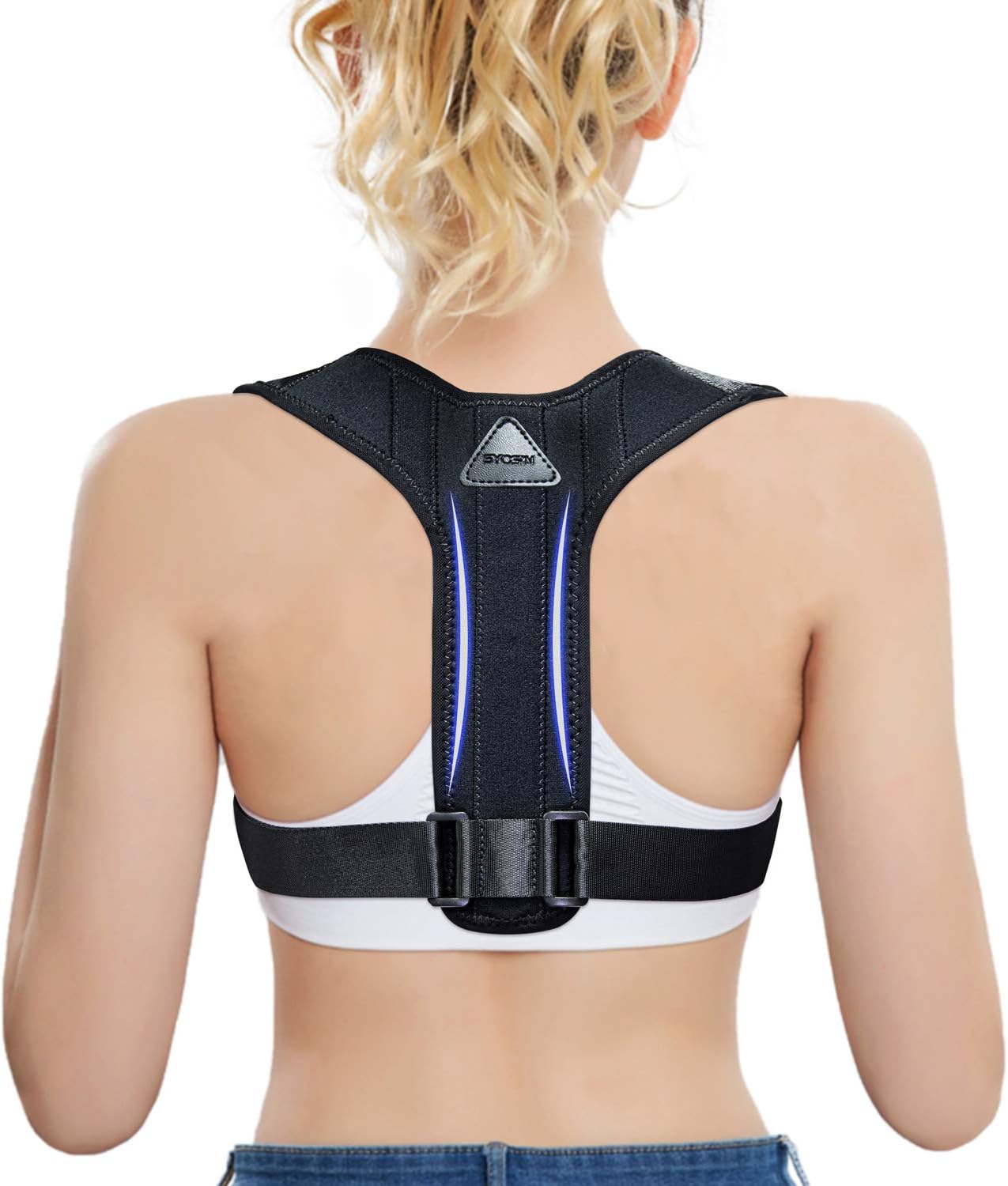 SYOSIN Posture Corrector, Adjustable Upper Back Support, Effective Back Brace for Posture Under Clothes, Improve Posture, Pain Relief from Neck, Back and Shoulder for Men and Women