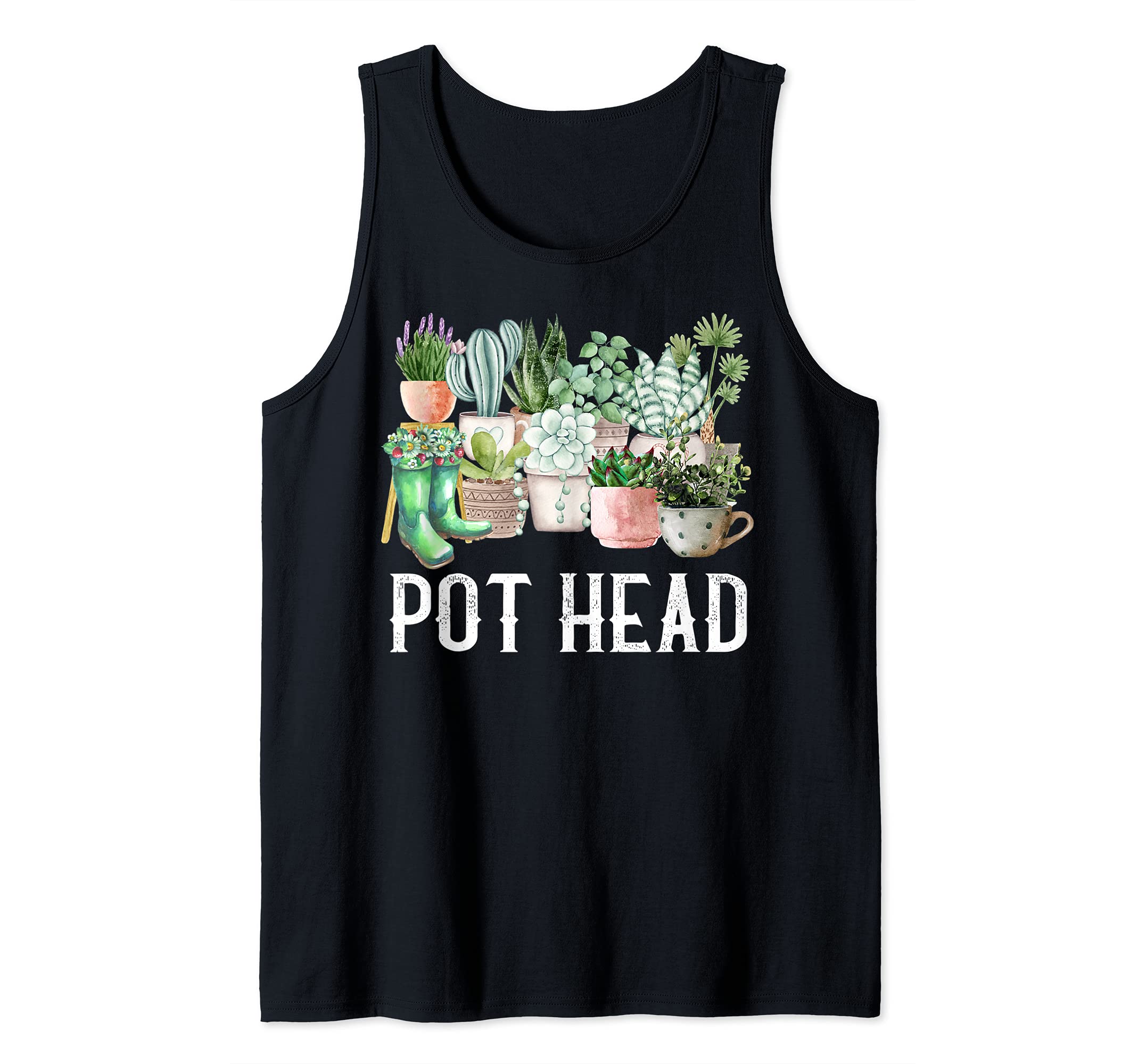 Pot Head Indoor Outdoor Plants Lover Gardener Gardening Tank Top