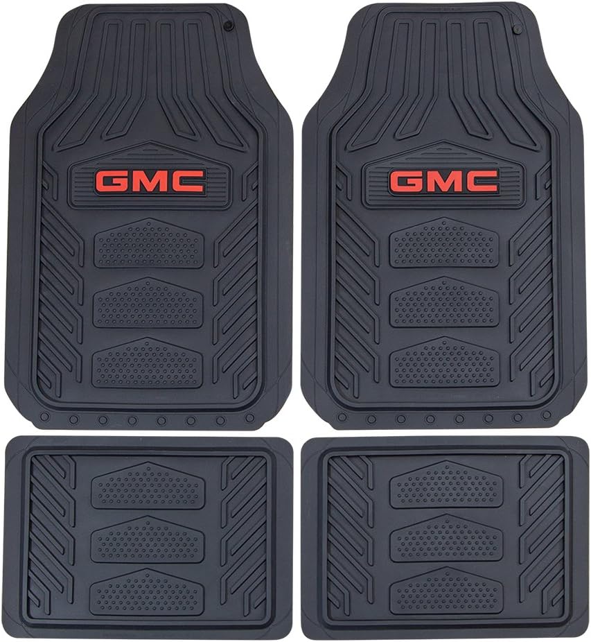 Plasticolor 001665r01 Weatherpro Black One Size Gmc Logo Car Truck Suv Heavy Duty Rubber 4 Piece Front And Rear Floor Mat Set