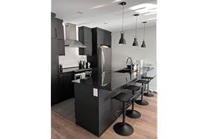 Lennox Furniture 360-Degree Set of 2 Swivel and Height Adjustable Black Bounded Leather Bar Stool Chair, with Black Low Backr