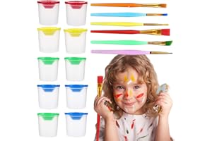 Gobelets et pinceaux anti-déversement, gobelets de peinture anti-déversement, pinceaux portables pour enfants pour classe d'a