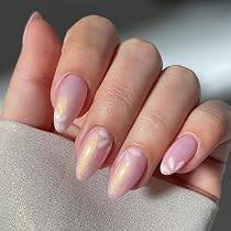 Amazon.com: 30 Pcs Pink Press on Nails Short Almond - YEFIUO Extra ...