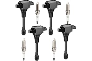 KERBIY Ignition Coil Pack and Iridium Spark Plug Compatible with Nissan Altima Rogue Sentra Cube Versa NV200 1.6L 1.8L 2.0L 2.5L 2007-2019 Replaces UF549 C1696 5C1753 E1049 Set Of 4