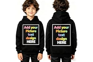 dfsrain Custom Hoodie for Kids, Print Your Own Picture Text and Design on Hoodies, Customize Boys Girls Youth Pullover Sweats