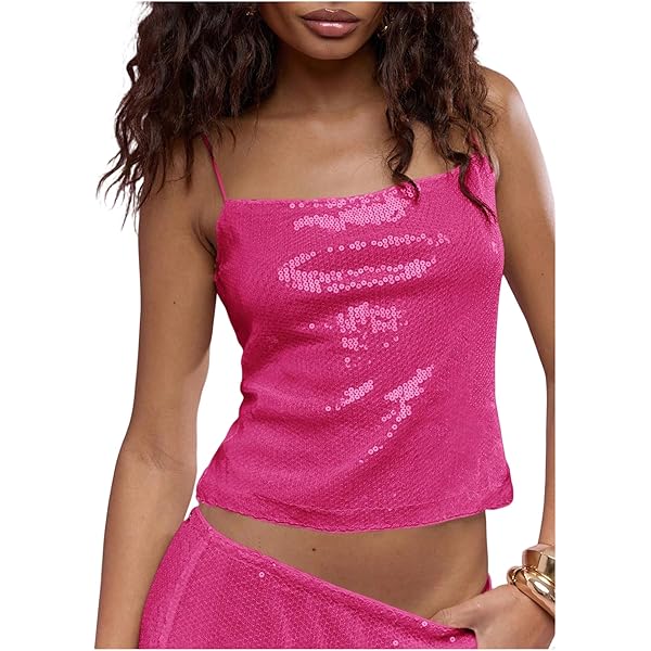 Silver Sparkle Camisole Tank Top Women Shimmer Camisole Vest