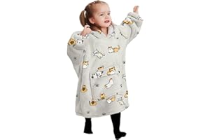 KFUBUO Wearable Blanket Hoodie for Kids Toddlers Sherpa Blanket Sweatshirt With Pocket Cute Hoodies 2-6 Year Old Girl Birthday Gifts Cat