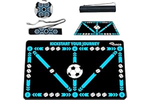 RYACO Soccer Training Mat, 90×60cm(35 * 24in) Non-Slip Agility Footwork Mat for Ball Control & Dribbling Drills with Storage Bag & Return Net for Kids, Adults, Coaches