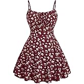 Verdusa Women's Plus Size Floral Summer Dresses Boho Short Sundress Holiday Cami Flowy Dress
