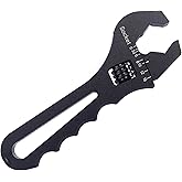SYKRSS An Fitting Wrench 3AN-16AN Adjustable Wrench Aluminum Lightweight Spanner Tools for An Hose Fitting Adapter End, Black