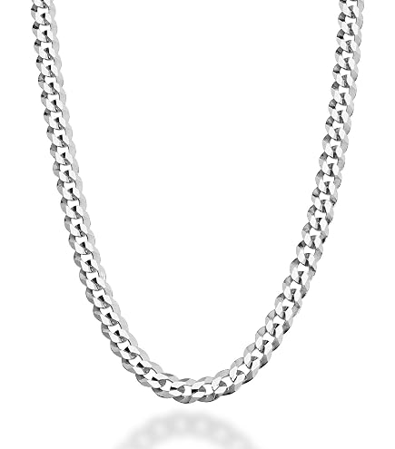 Miabella Solid 925 Sterling Silver Italian 3mm Thick Square Link