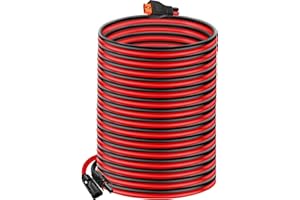 BEHAUNTY 10AWG Tinned Copper Wire XT60i to Solar Panel Connector Extension Cable 50FT – Heavy-Duty Solar to XT60i Cable for RC Batteries, Drones, Solar Power Systems, and Renewable Energy Applications
