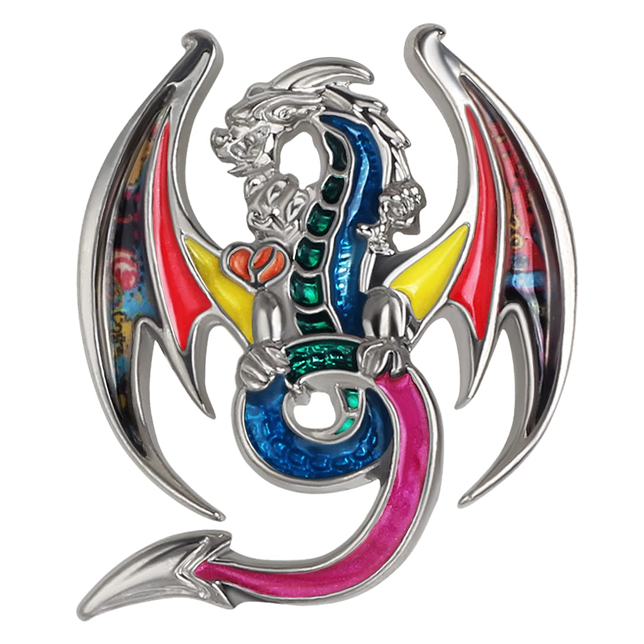 BONSNY Enamel Alloy Fantasy Dragon Brooch Dinosaur Pins Jewellery for Women Girls Scarf Clothing Accessories Gift (Multi)