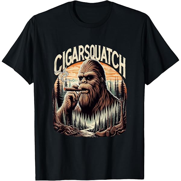 bigfoot smoking a cigarette Amazon.com: Bigfoot Smoking a Cigar Cigarsquatch T-Shirt : Clothing, Shoes  & Jewelry