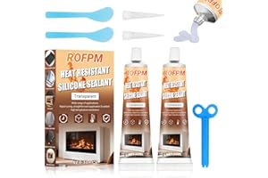 ROFPM High Heat Silicone Sealant Set, 100ml Clear Heat Resistant Glue, High Temp Silicone Sealant,Strong Sealing Adhesive Wat