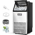 Joy Pebble Commercial Ice Machine,100 lbs/Day, Under-Counter Commercial Ice Maker with 24 Hour Timer,Ice Thickness Control,One Quick Self-Cleaning Function for Bar/Cafes/Home,Stainless Steel