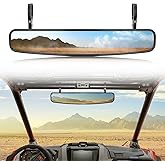 KEMIMOTO UTV Rearview Mirror, 15" UTV Race Convex Center Mirror with 3/4 1.75" or 2" Clamps Compatible with Polaris RZR PRO XP R, CFMOTO ZFORCE, Pioneer,Can-Am Commander Maverick, 1000R 1000X