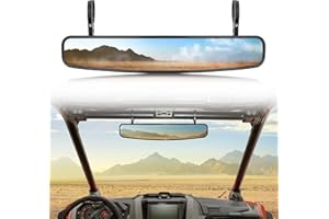 KEMIMOTO UTV Rearview Mirror, 15" UTV Race Convex Center Mirror with 3/4 1.75" or 2" Clamps Compatible with Polaris RZR PRO XP R, CFMOTO ZFORCE, Pioneer,Can-Am Commander Maverick, 1000R 1000X