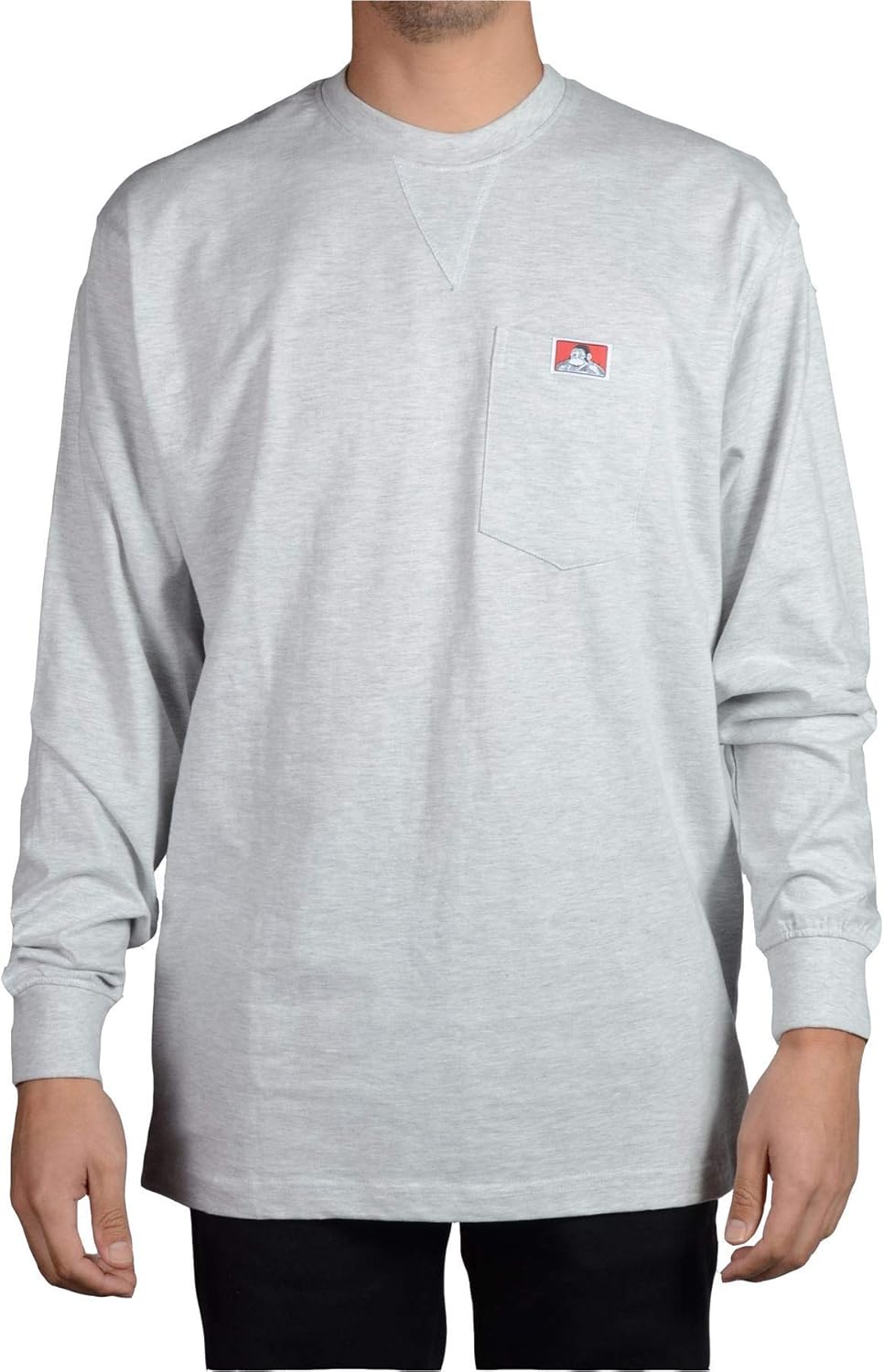 Ben Davis Men's Classic Label Long Sleeve Heavy Duty Pocket TShirt Clothing