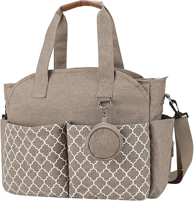 Perfeclan Khaki Multifunction Nursing Tote Bag Large Diaper Organizer Baby Care