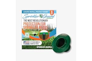Sprinkler-Guard by GRASSHOLE - Patented Design Donut-Style Lawn Sprinkler Head Guard Protector to Prevent Damage from Mowers & Trimmers - Veteran Owned & Made in USA, 5 Pack