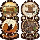 Crazy Night 48 Pcs Western Rodeo Paper Plates - 9",Cowboy Birthday Party Decorations, Howdy Cowgirl Supplies, Yeehaw Western Baby Shower Favors, Wild West Theme Tableware