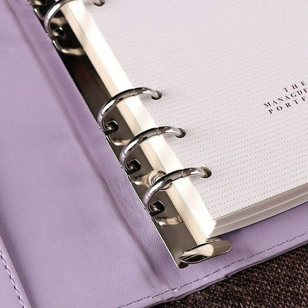 SUPERTOOL A5 Notebook Cover Leather 17.5x23cm Ring Binder Notebook Cover Soft Refillable Notebook Cover for Diary Travel Journal Gifts (Pink) - Image 4