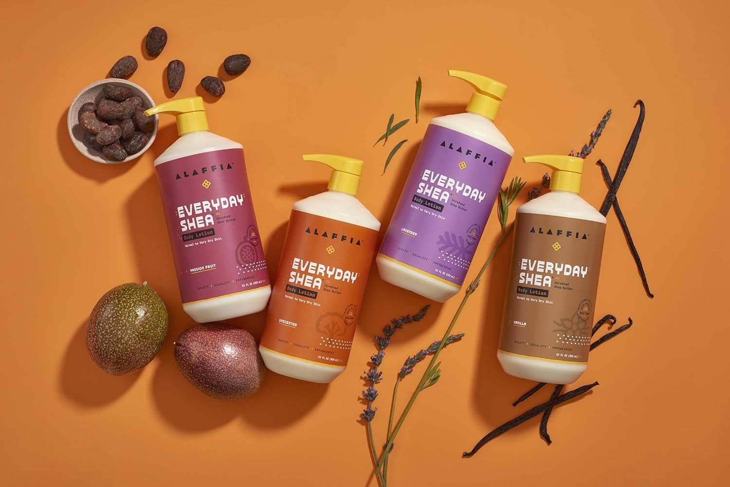 Alaffia EveryDay Shea Body Lotion - Normal to Very Dry Skin, Moisturizing Support for Hydrated, Soft, and Supple Skin with Shea Butter and Lemongrass, Fair Trade, Lavender, 16 Ounces : Beauty