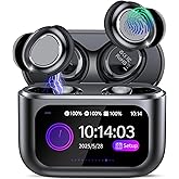 ZYHKON Sleep Earbuds Bluetooth 5.4 in Ear Touch Screen Sleep Headphones, Small Design Mini Sleep Earbuds for Side Sleepers with Sleep Mode, 48H Playtime Sleep Earphones Clear Calls, Carbonblack