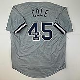 Facsimile Autographed Gerrit Cole New York Grey Reprint Laser Auto Baseball Jersey Size Men's XL